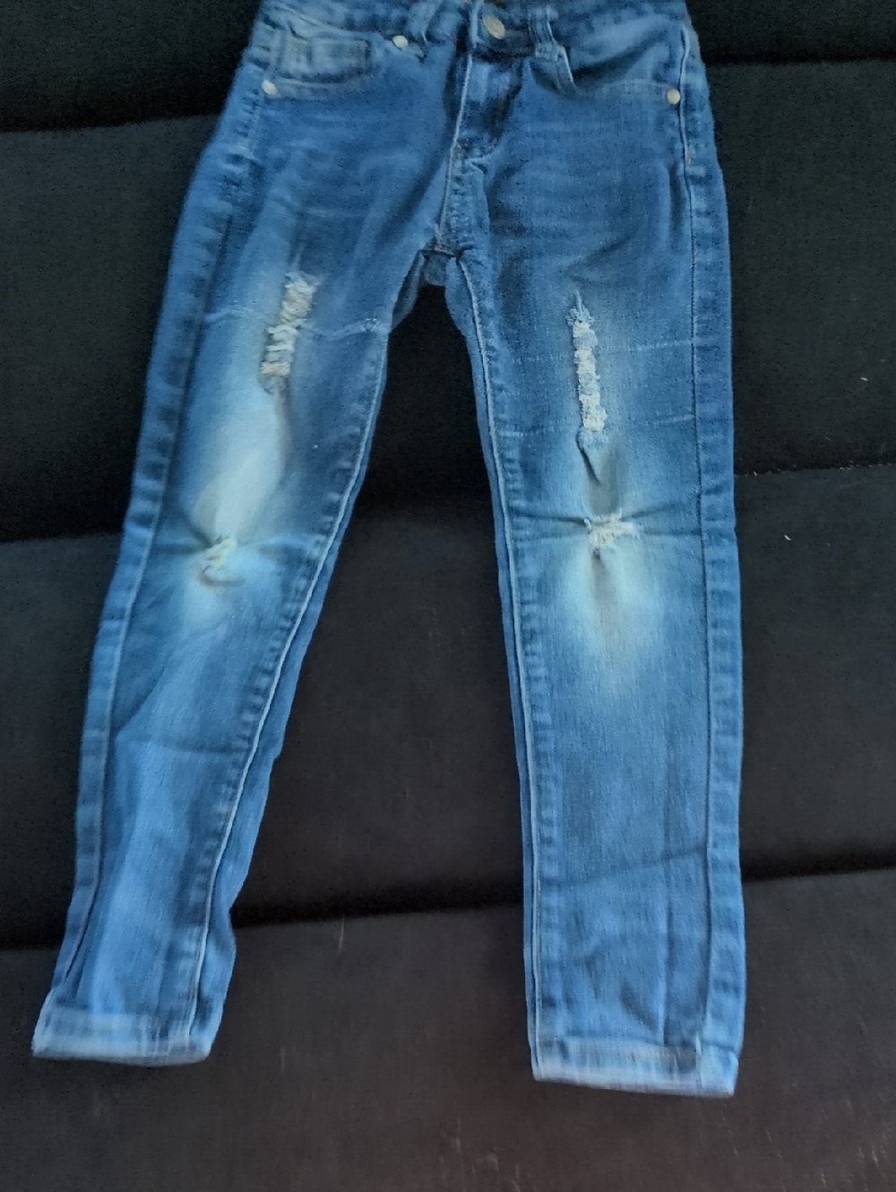 Slim Fit Distressed Blue Jeans